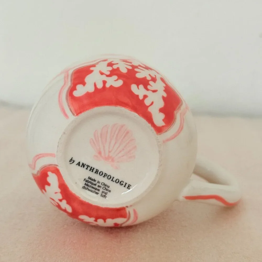 🪸Anthropologie🪸Vintage Agata Mug Handpainted Glazed Coffee Mug/Tea Cup 12 oz